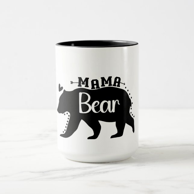 Caneca Mama Bear com Silhueta de Urso em Negrito (Centro)