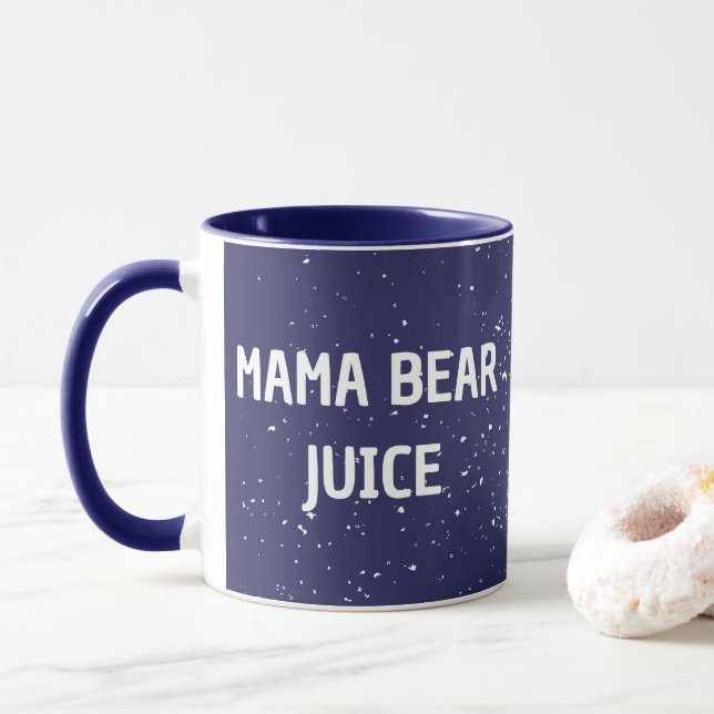 Caneca Mama Bear Juice Branco Ponto Branco (Com Donut)