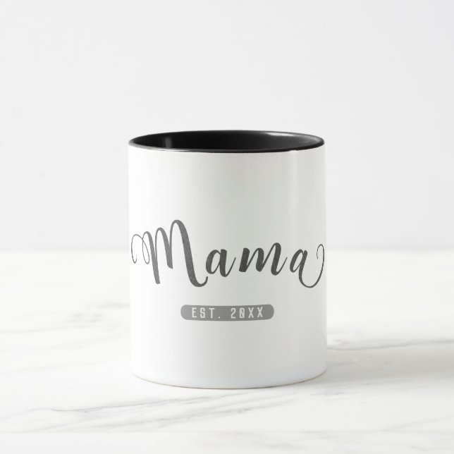 Caneca Mama Cinza Leather Est. Gráfico Estabelecido (Centro)
