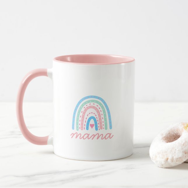 Caneca Mama Cute Rainbow Coffee Mug (Com Donut)