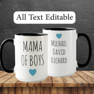 Caneca Mama de Meninos com Nomes Personalizados - Present