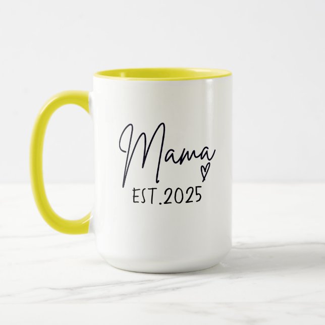 Caneca Mama Est 2025, Personalizada, Mãe Mug, Personaliza (Esquerda)