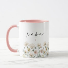 Caneca Mama Floral de Flor de Flor de Pastel e Bacana