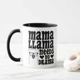 Caneca Mama Llama Não Precisa de Drama Mãe Sarcástica Leg