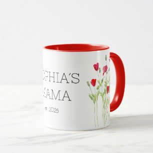 Caneca Mama nova, papoila vermelha