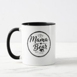 Caneca Mama Urso Est 20XX Linha de Coração Selvagem Arte
