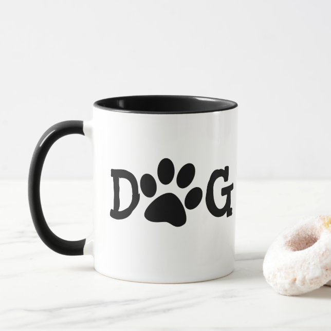 Caneca Mamãe Cachorros Pawprint Em Branco (Com Donut)