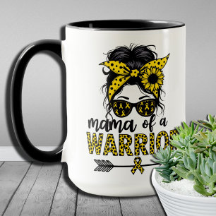 Caneca Mamãe de um Guerreiro Conscientização sobre Câncer