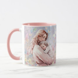 Caneca Mamãe e Filha Rosa Mug
