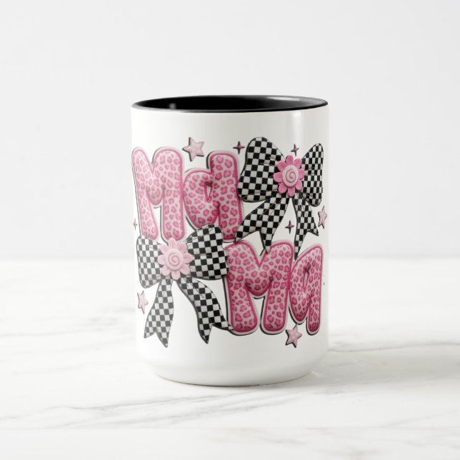 Caneca Mamãe Leopardo Rosa (Centro)