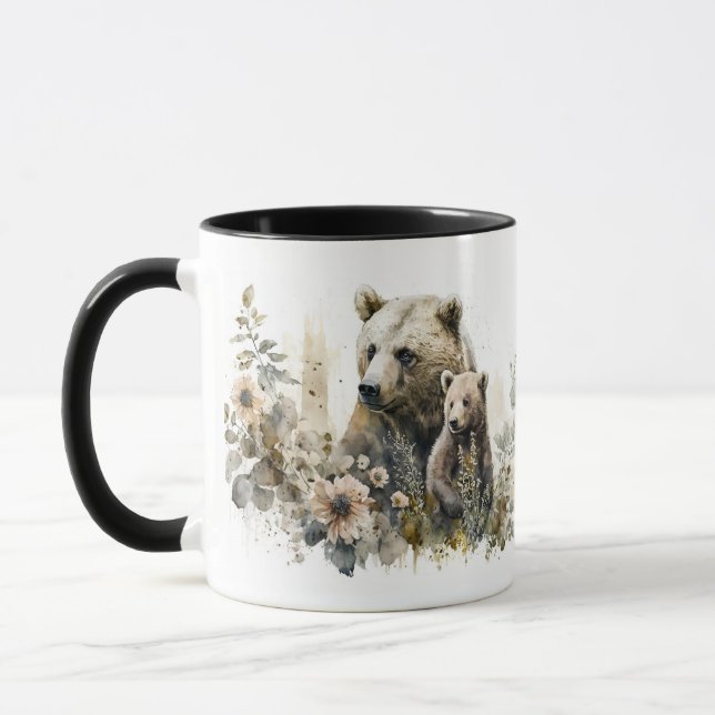 Caneca Mamãe Urso Pardo e Filhote (Esquerda)