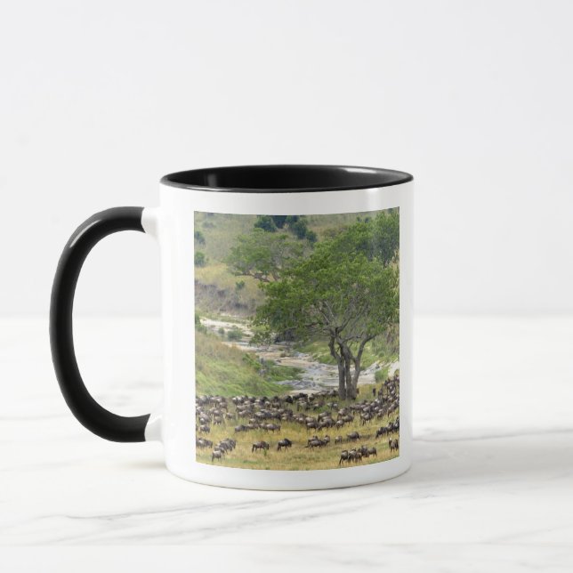 Caneca Manada massiva de gnus durante a migração, (Esquerda)