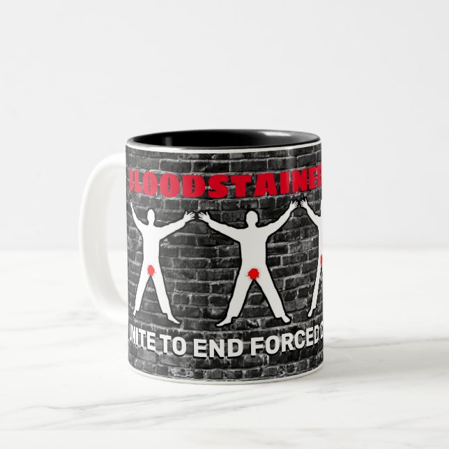Caneca manchado de sangue de Brickwall dos homens (Frente Esquerda)