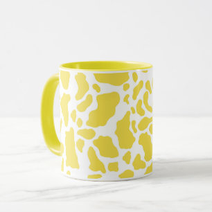 Caneca Manchas amarelas da vaca Padrão de impressão anima