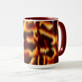 Caneca Manchas amarelas e vermelhas parecem turvas com de
