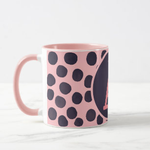 Caneca Manchas aquáticas cor-de-rosa a rosa com monogram
