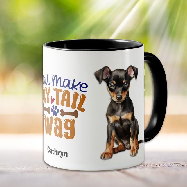 Caneca Manchester Terrier Puppy Você Faz Meu Pé De Cauda (Criador carregado)