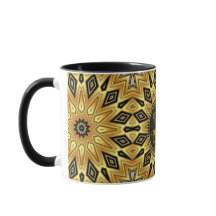 Mandala Art Déco Laranja Preto Amarelo
