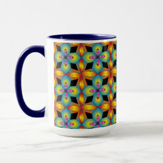 Caneca mandala colorido em estilo de azulejo
