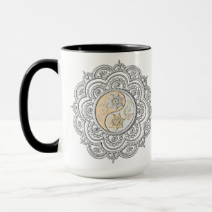 Caneca Mandala de Prata e Ouro
