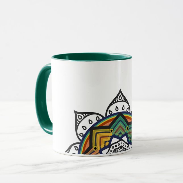 Caneca Mandala floral (Frente Esquerda)