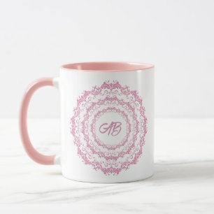 Caneca Mandala floral étnica. Coroa Floral