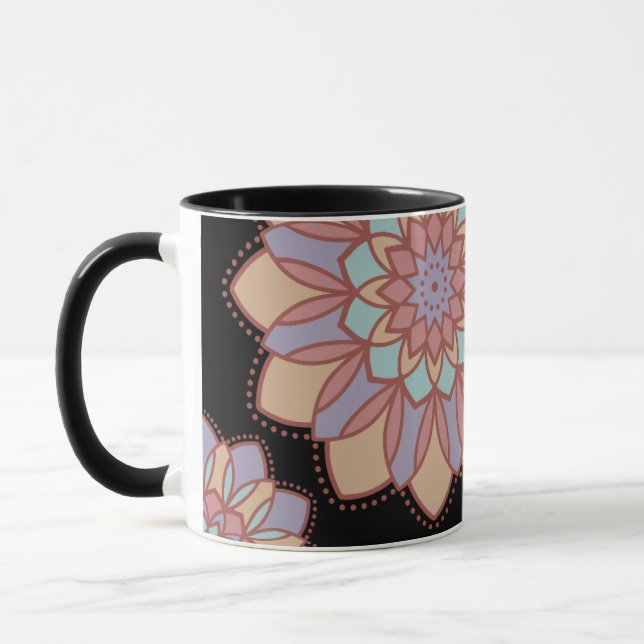 Caneca Mandala Pétalas Pastéis (Esquerda)