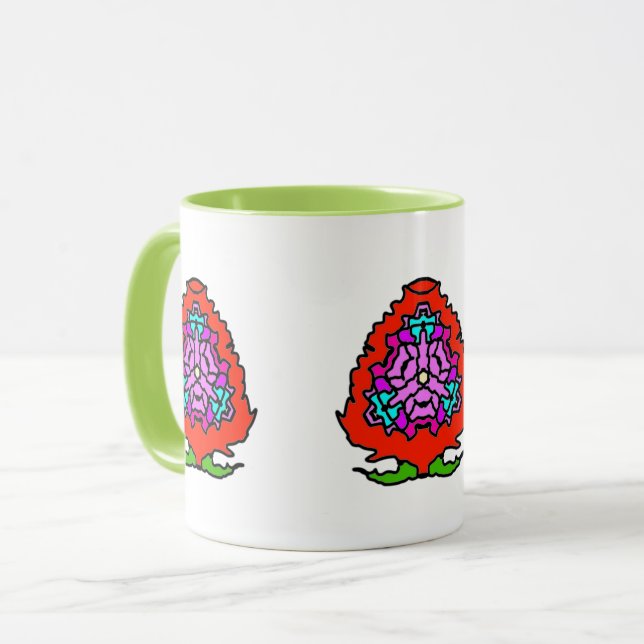 Caneca Mandala Rosa Vibrante (Frente Esquerda)