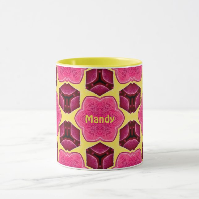 Caneca MANDY ~ Pink Mushroom Padrão ~ Personalizado ~ (Centro)
