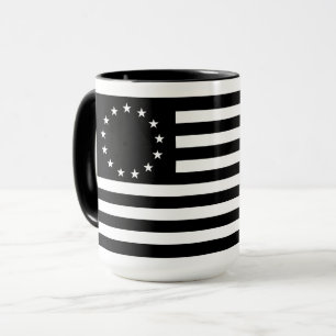 Caneca Manga, Betsy Ross Flag ou Circle American Flag