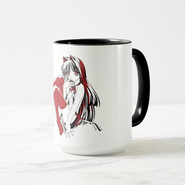 Caneca Mangá R & B, Anime Loli Gata Neko Furry (Frente Esquerda)