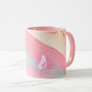 Caneca Mangueira Dourada Rosa Personalizada