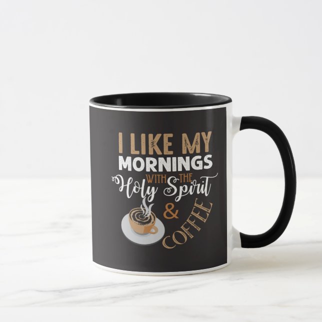 Caneca Manhã Com O Espírito Santo E A Fé Do Café (Direita)