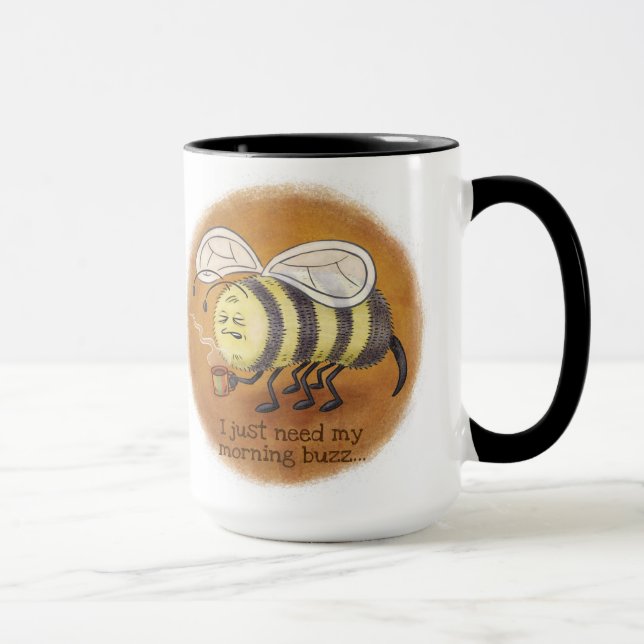 Caneca Manhã de Abelhas Sonoras Buzz com cabo preto (Direita)