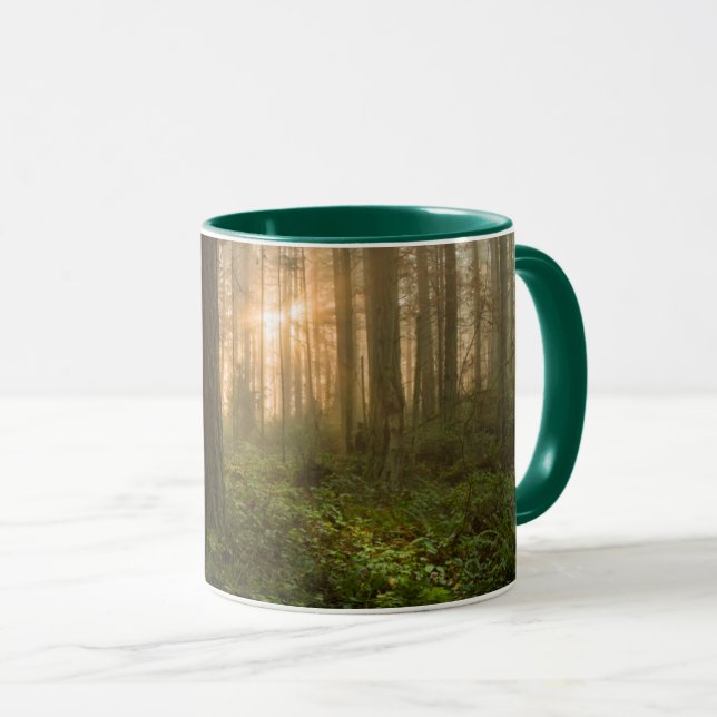 Caneca Manhã nevoenta noroeste pacífica da floresta | (Frente Esquerda)