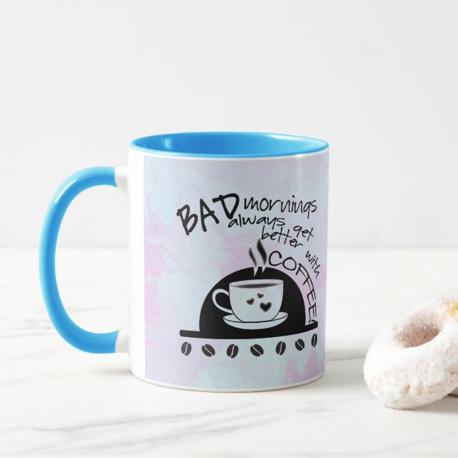 Caneca Manhãs Inspiradoras Melhores Com Café (Com Donut)