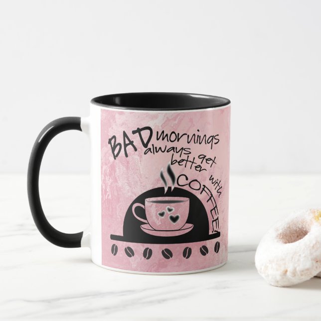 Caneca Manhãs Inspiradoras Melhores Com Café (Com Donut)