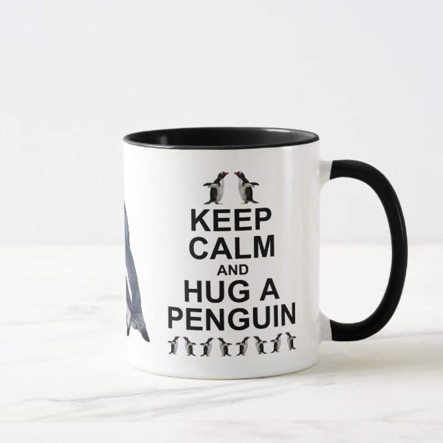 Caneca Mantenha a Calma e Abrace um Pinguim (Direita)