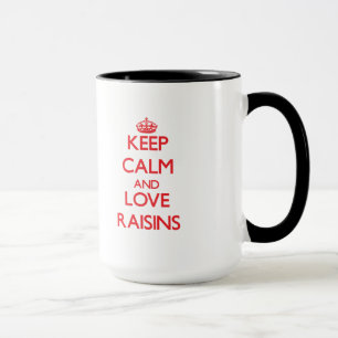 Caneca Mantenha a calma e ame passas