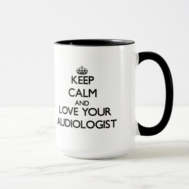 Caneca Mantenha a calma e ame seu Audiologist (Direita)