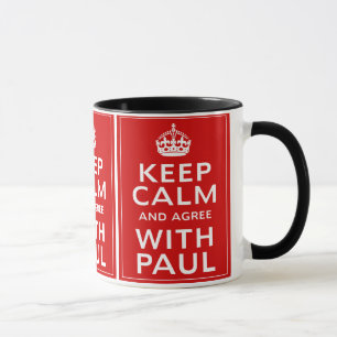 Caneca Mantenha a calma e concorde com o Paul