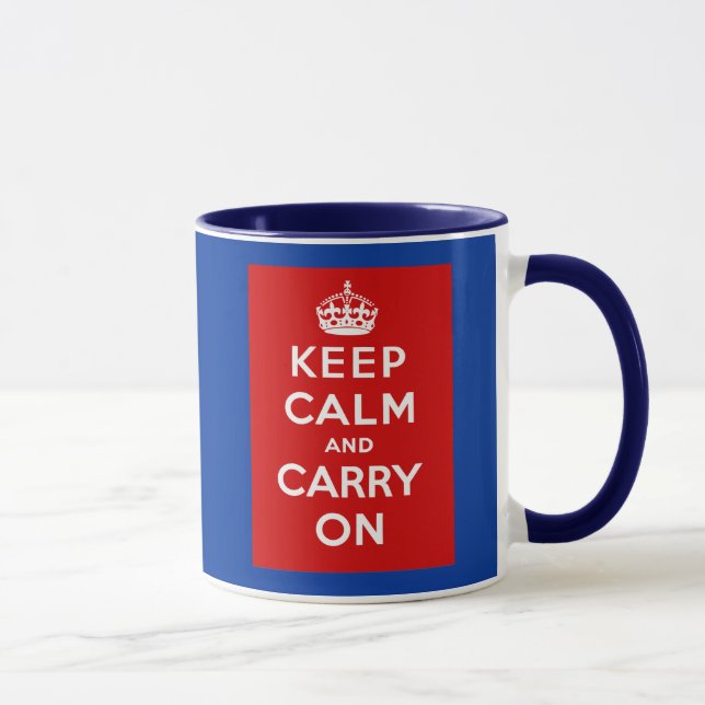 Caneca Mantenha a calma e continue o poster britânico em (Direita)