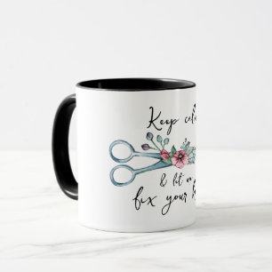 Caneca Mantenha a calma e deixe-me arrumar seu cabelo, Ca