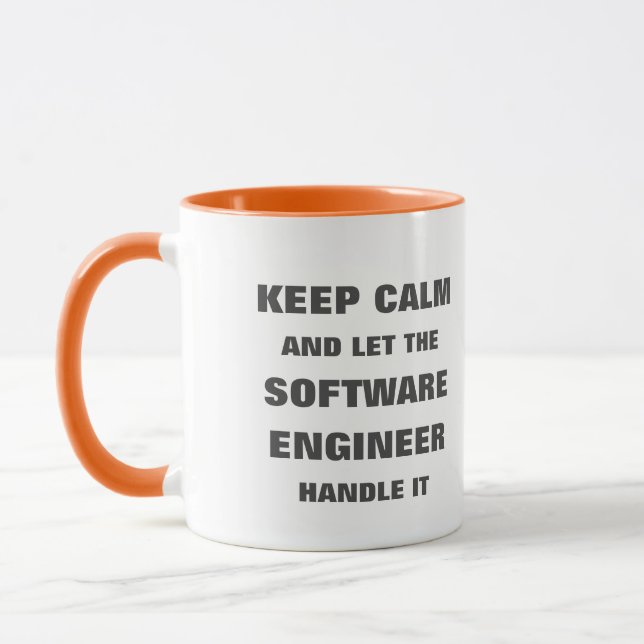 Caneca Mantenha a calma e deixe o engenheiro de software  (Esquerda)