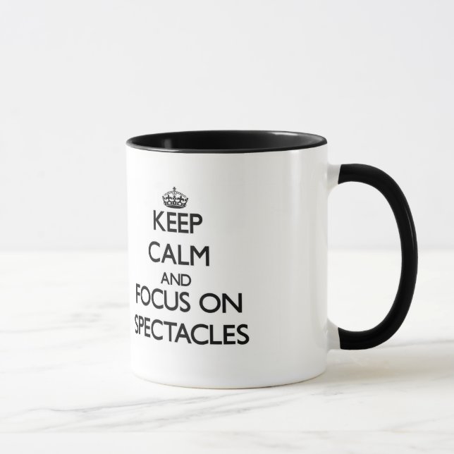 Caneca Mantenha a calma e o foco em espetáculos (Direita)