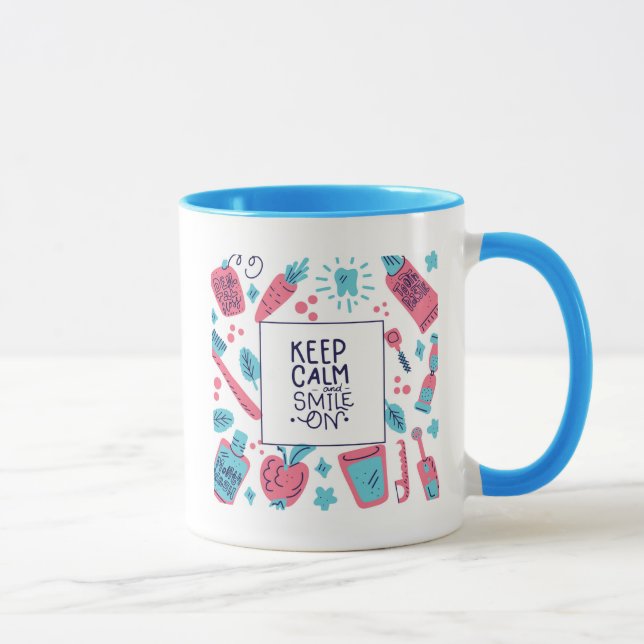 Caneca Mantenha a calma e sorria na frase bonito de | (Direita)