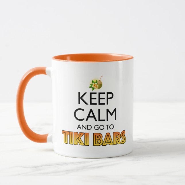 Caneca Mantenha a Calma e Vá para os Bares Tiki (Esquerda)