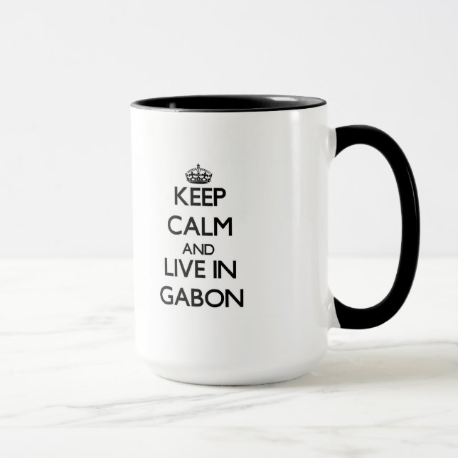 Caneca Mantenha a calma e viva em Gabon (Direita)