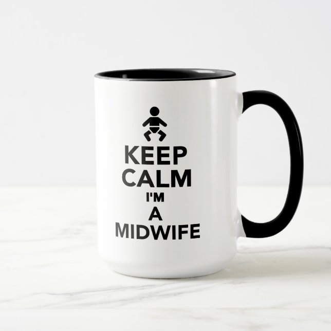 Caneca Mantenha a calma que eu sou uma parteira (Direita)