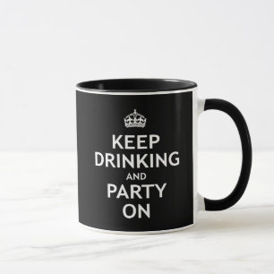 Caneca Mantenha beber e partido sobre